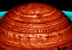 Сатурн и его кольца в инфракрасном свете