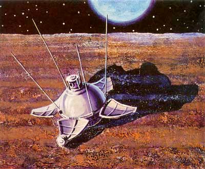 аппарат Луна-9. художник А.Соколов
