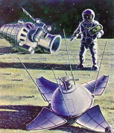 будущий советский астронавт обнарруживает АМС Луна-9
