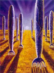так советский художник А.Соколов представлял марсианские растения